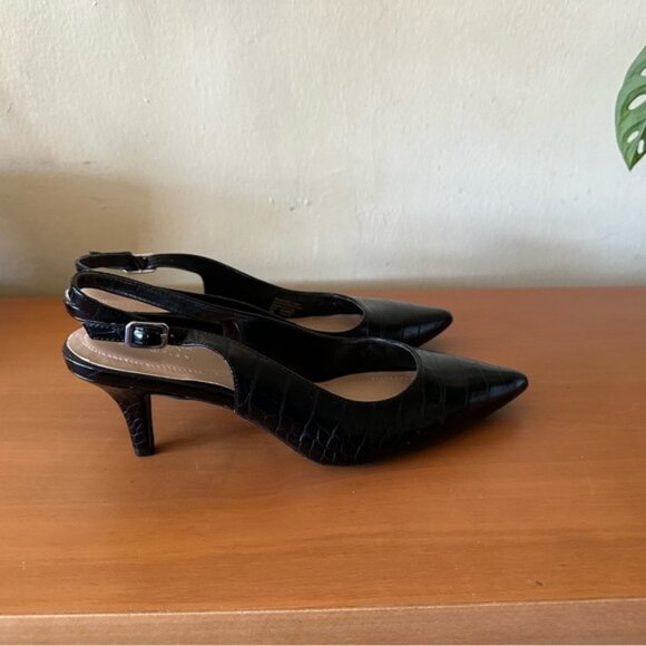 Alfani Elegant Black Slingback Heels - Picture 1 of 3